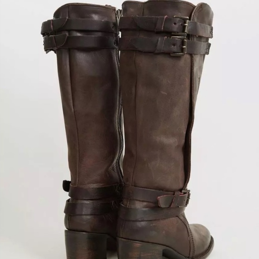 FREEBIRD by Steven Clive Tall Leather Brown Brown, Distressed Buckle, Size 8 - Picture 14 of 15